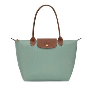 Longchamp LE PLIAGE ORIGINAL TOTE BAG mint green and Brown Shoulder Bag